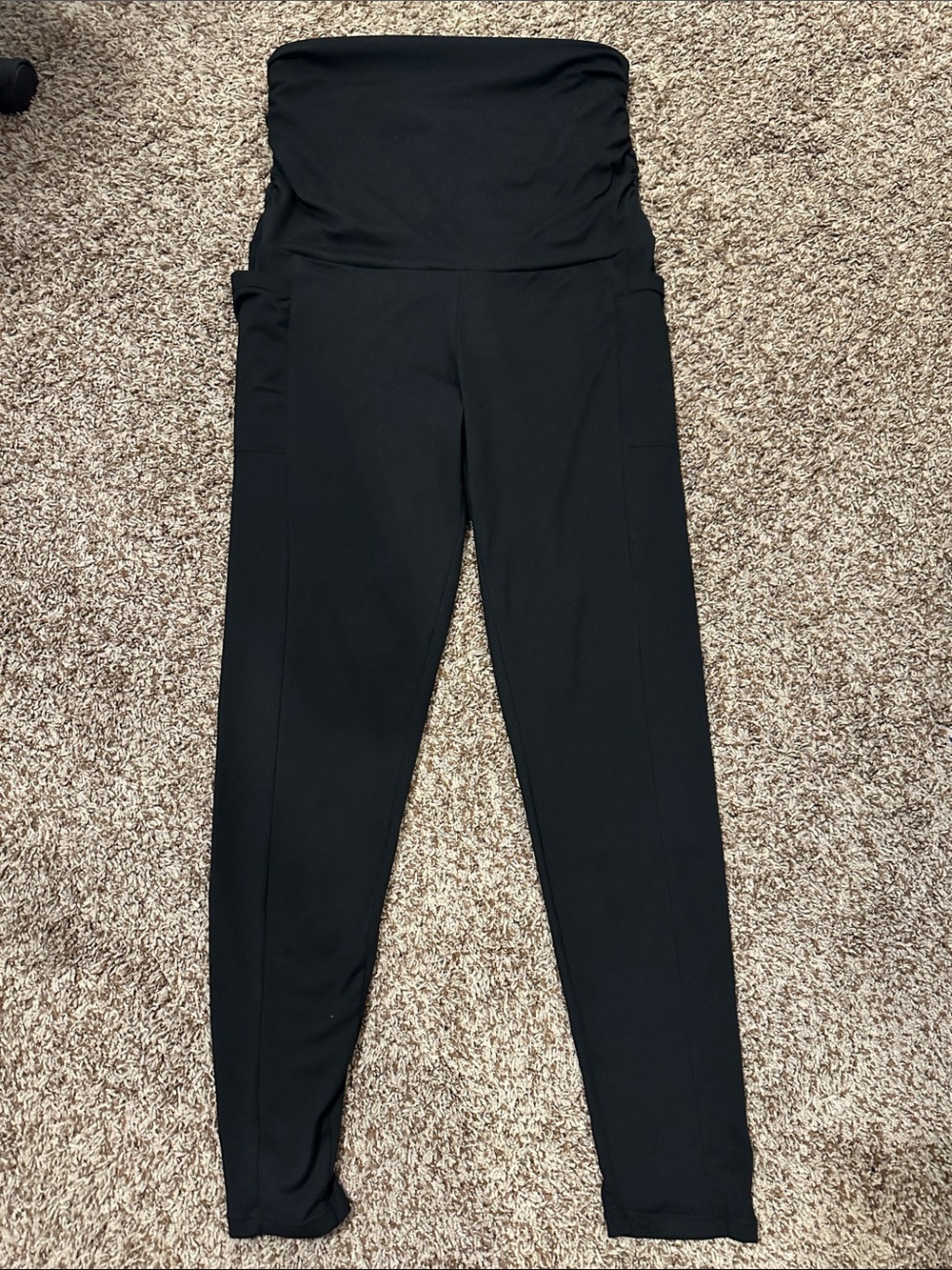 High-Waist Black Maternity Leggings